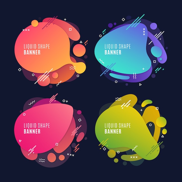 Free Vector | Colorful liquid banners