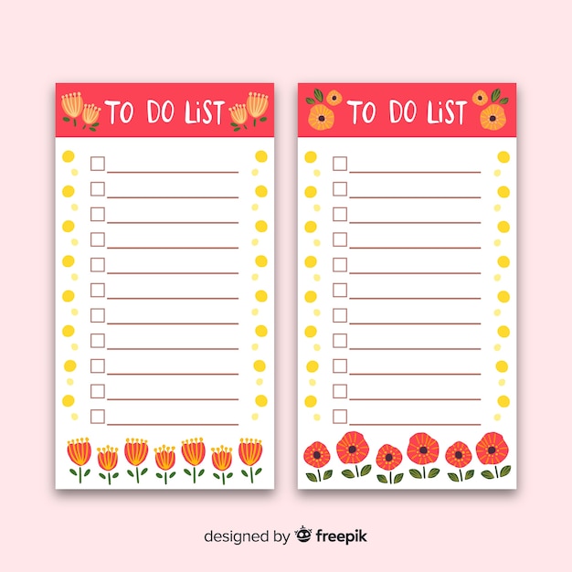 Free Vector | Colorful to do list collection with flat design