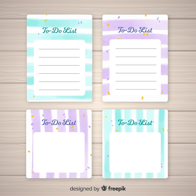 Colorful to do list collection with flat design Free Vector