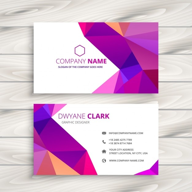 Colorful low poly business card Vector | Free Download