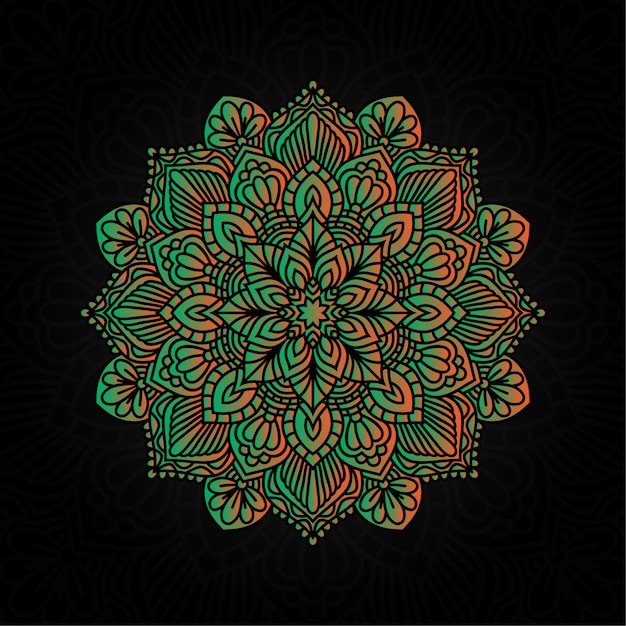Download Colorful mandala vector hand drawn circular geometric ...
