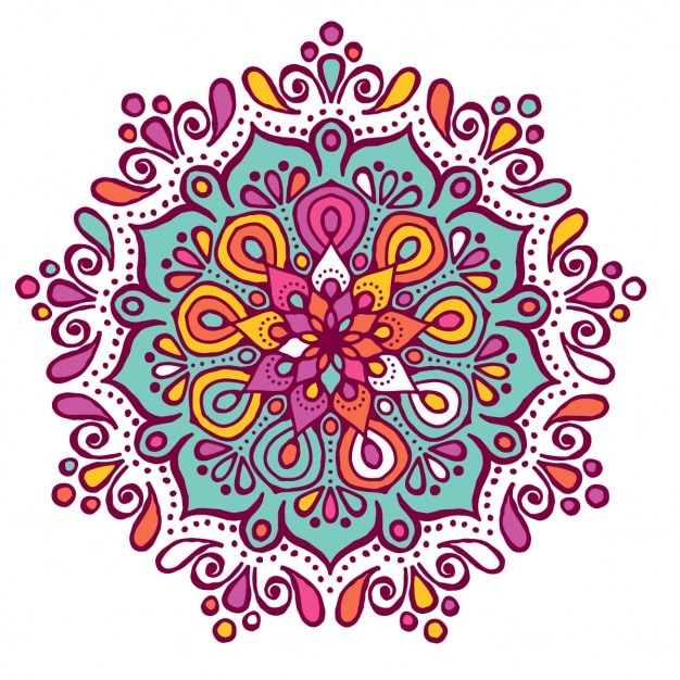 Download Free Vector | Colorful mandala with floral shapes