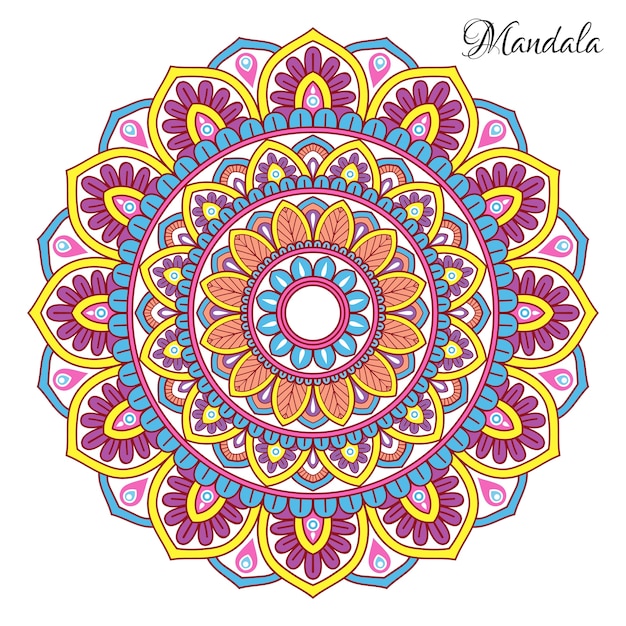 Download Premium Vector | Colorful mandala with floral shapes