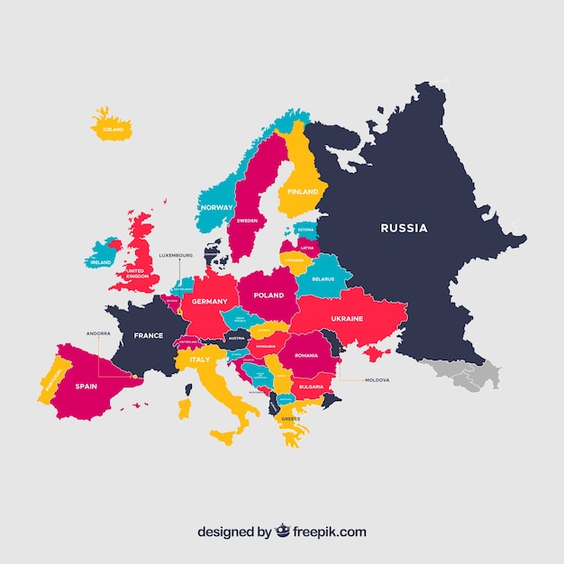 Colorful Map Of Countries In Europe High Res Vector G - vrogue.co