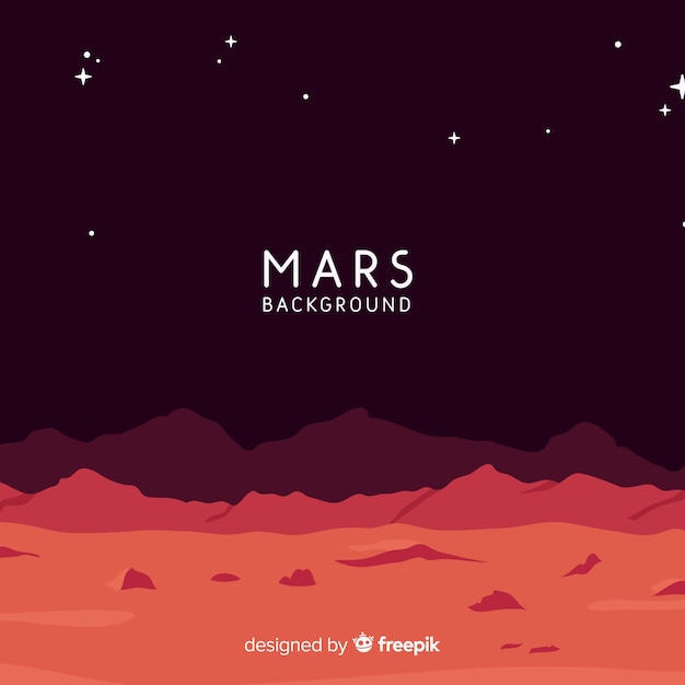 Colorful mars background with flat design | Free Vector