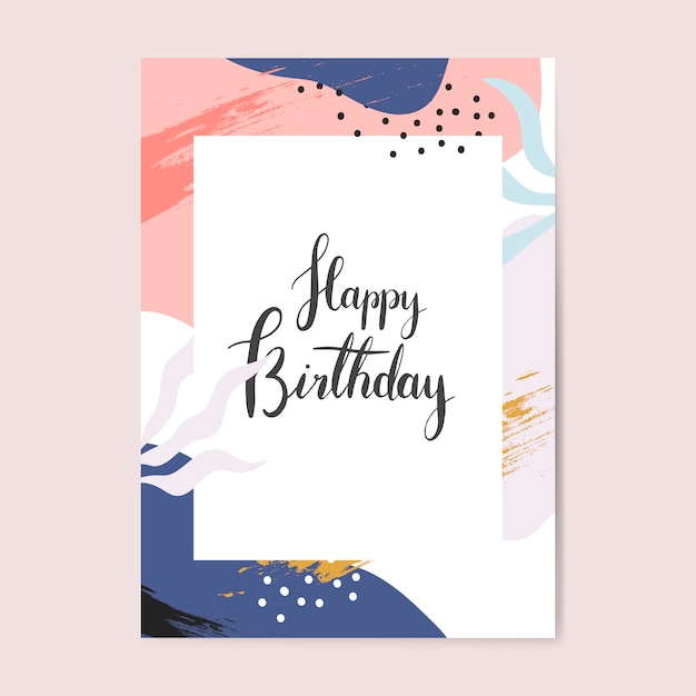 Download Free Vector | Colorful memphis design happy birthday card vector