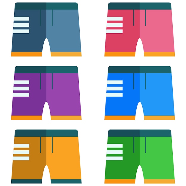 Colorful men's swimming trunks element icon game asset Premium Vector