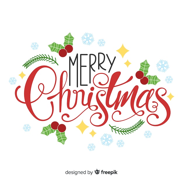 Free Vector | Colorful merry christmas lettering