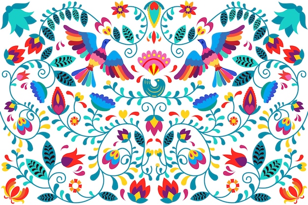 Colorful mexican background in flat design | Free Vector