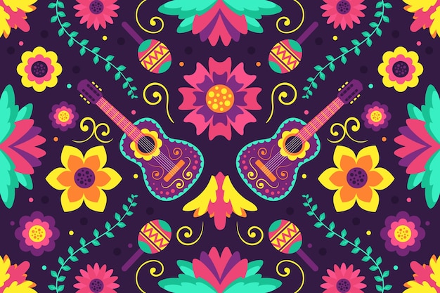 Free Vector | Colorful mexican background in flat design