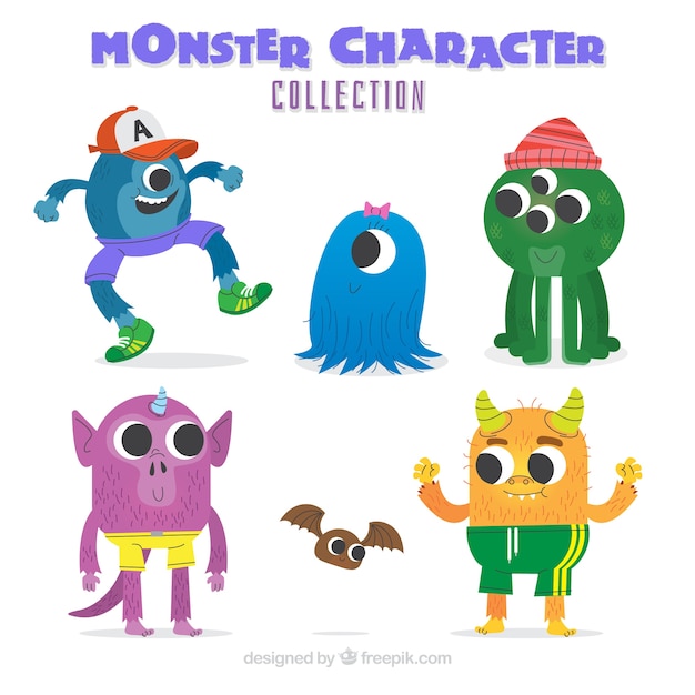 Free Vector | Colorful monsters collection