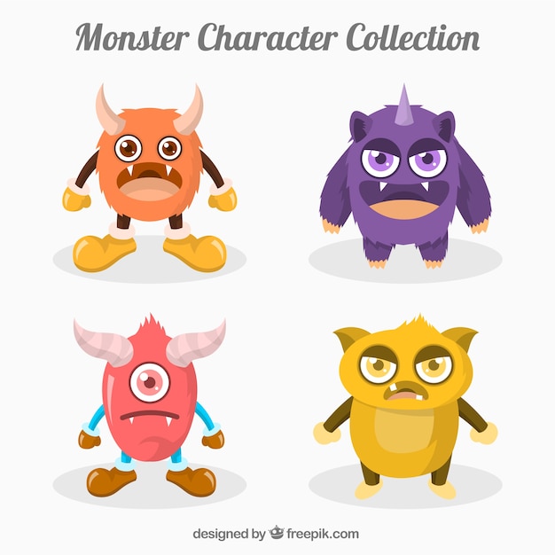 Free Vector | Colorful monsters collection