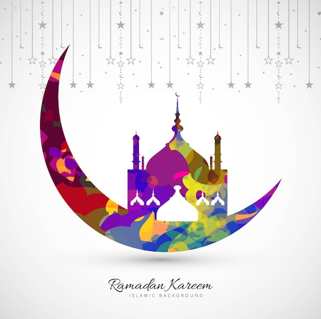 Colorful moon ramadan kareem illustration Vector  Free 