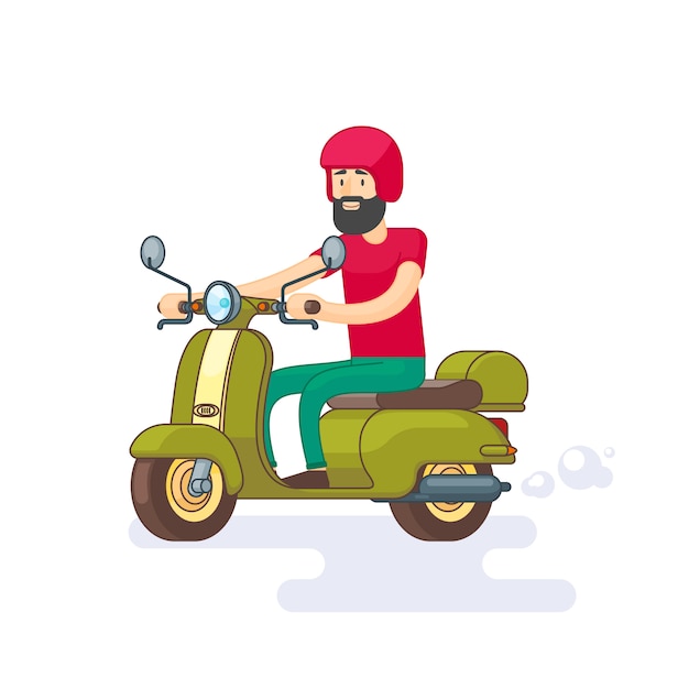 Download Colorful moped template | Free Vector