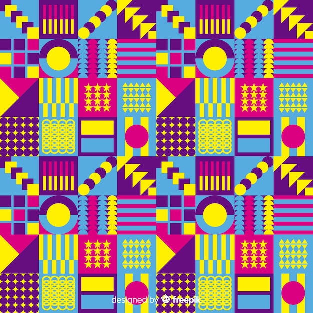 Colorful mosaic background with geometric shapes Free Vector