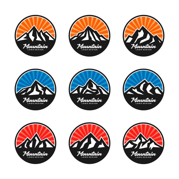 Download Free Colorful Mountain Round Logo Design Set Premium Vector Use our free logo maker to create a logo and build your brand. Put your logo on business cards, promotional products, or your website for brand visibility.