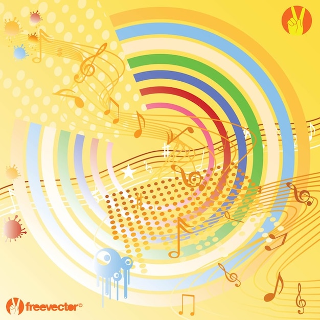 Colorful music notes Vector | Free Download