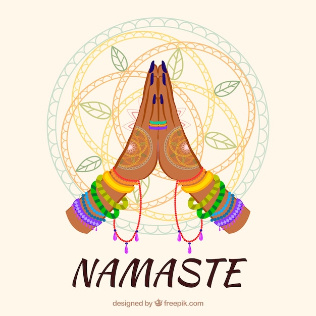 Free Vector Colorful Namaste Gesture