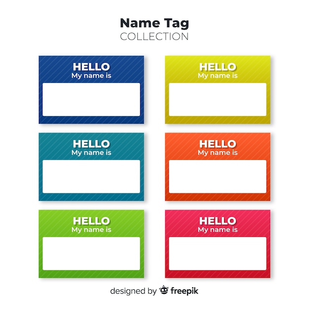 Free Vector Colorful Name Template Collection