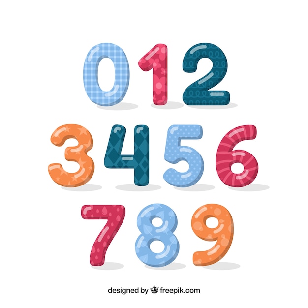 Free Vector | Colorful number collection with flat design