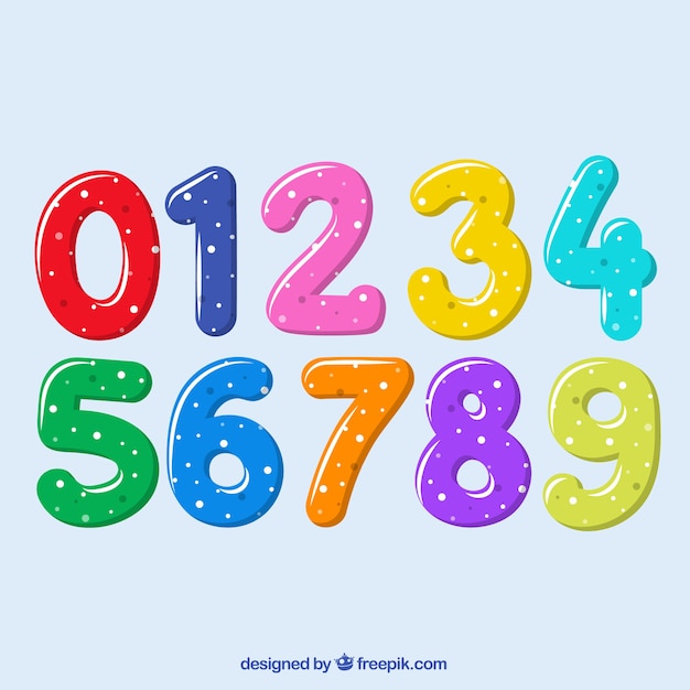 Free Vector | Colorful number collection with flat design