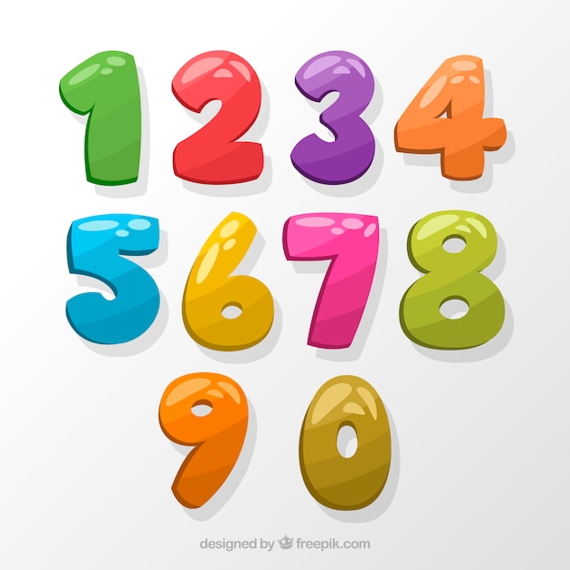 Colorful number collection Vector | Free Download