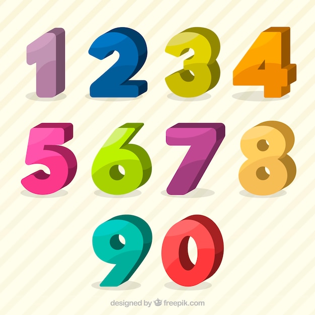 Download Colorful number collection Vector | Free Download