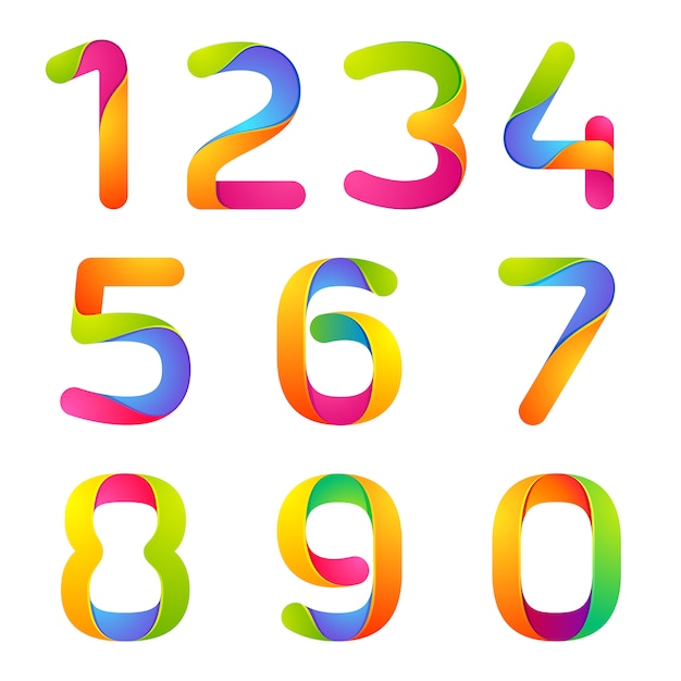 Premium Vector Colorful numbers set