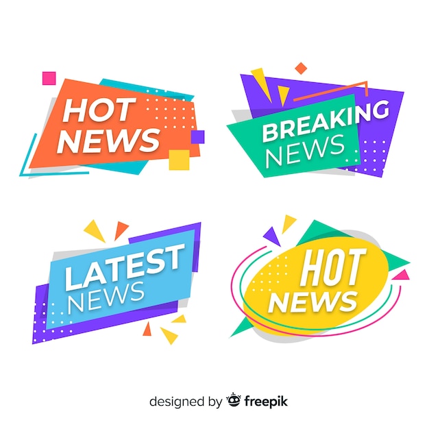 Download Colorful origami latest news banner pack Vector | Free ...