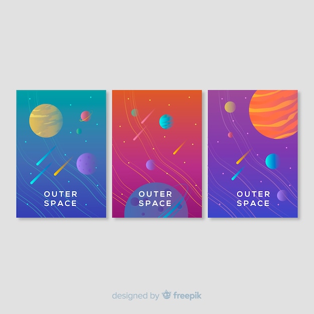 Colorful outer space banner | Free Vector