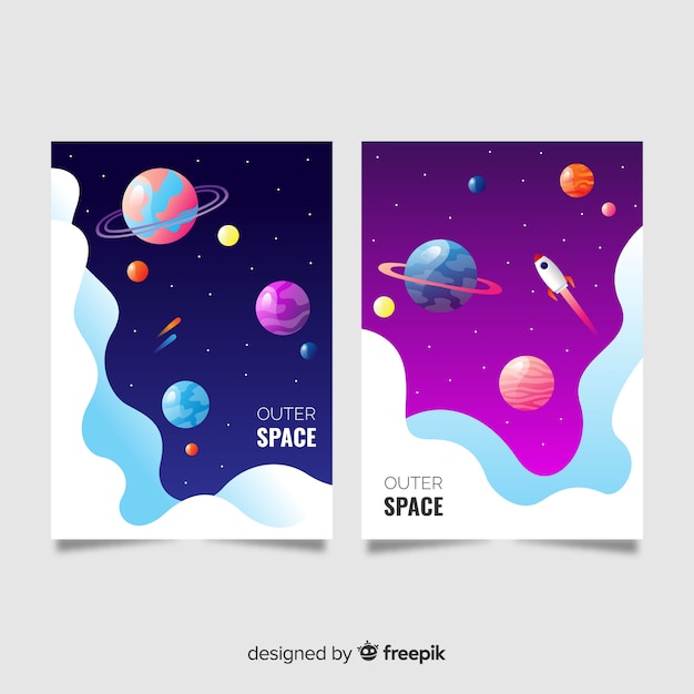 Colorful outer space banner | Free Vector