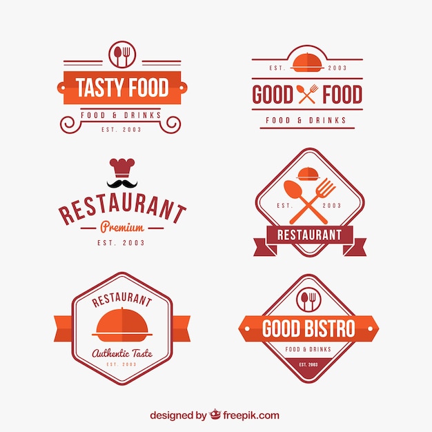 Download Free Vector | Colorful pack of classic restaurant logos