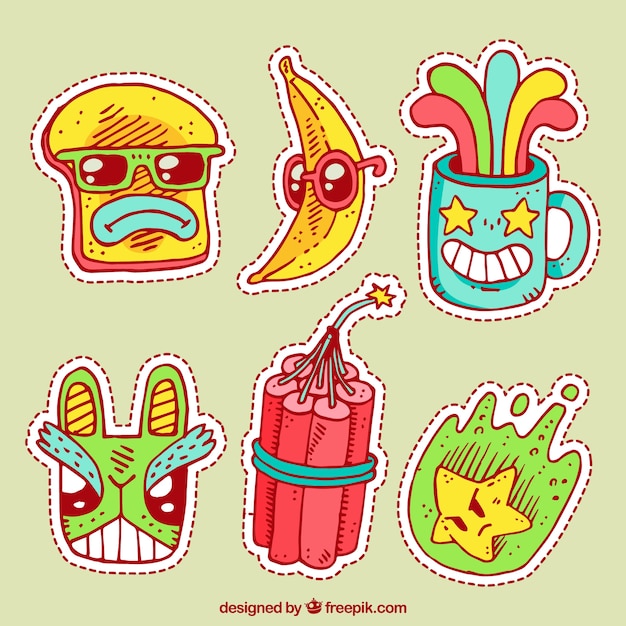 Colorful pack of funny stickers