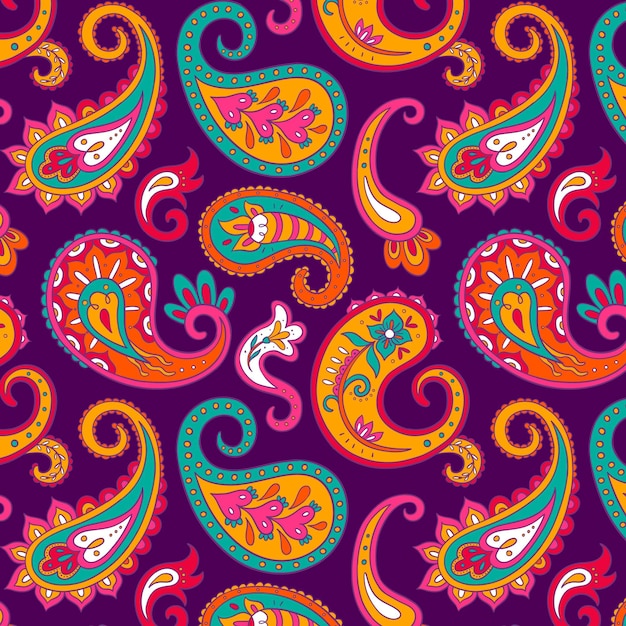 Premium Vector | Colorful paisley pattern design