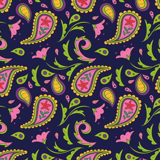 Free Vector | Colorful paisley pattern