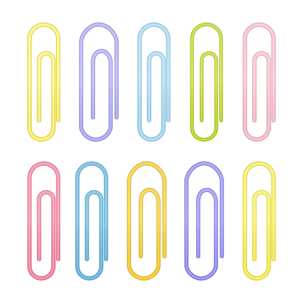 Premium Vector | Colorful paperclip icons on a white. vector illustration