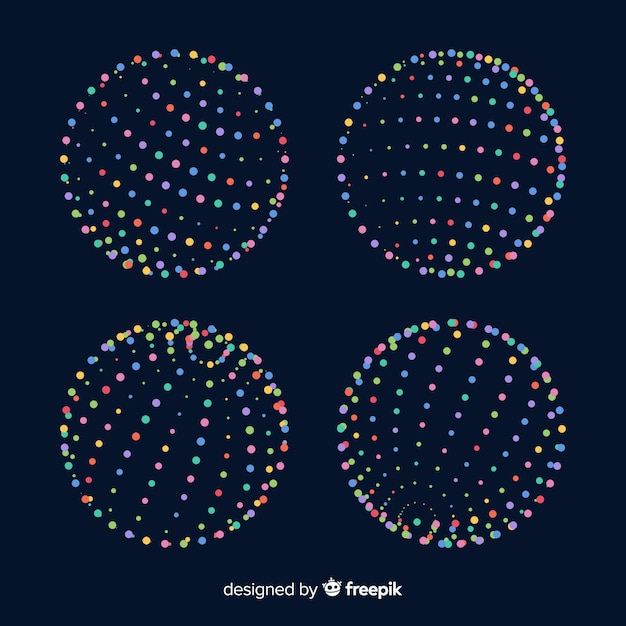 Free Vector Colorful particle 3d geometric shapes pack