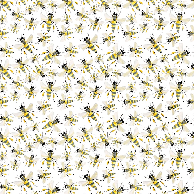 Premium Vector | Colorful pattern of honey bees illustration