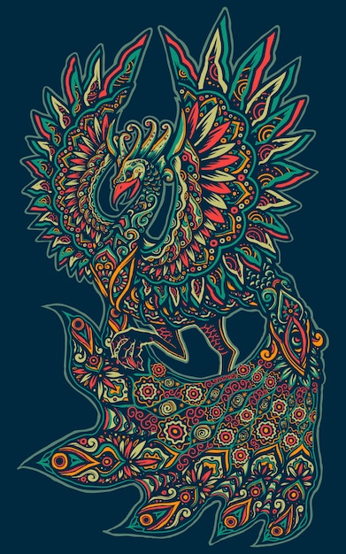 Download Colorful peacock mandala illustration | Premium Vector