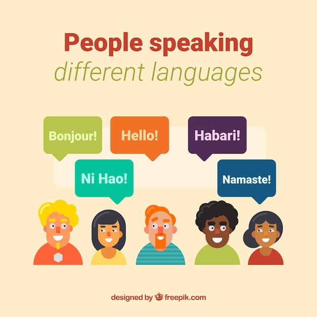 Free Vector | Colorful people speaking different languages with flat design