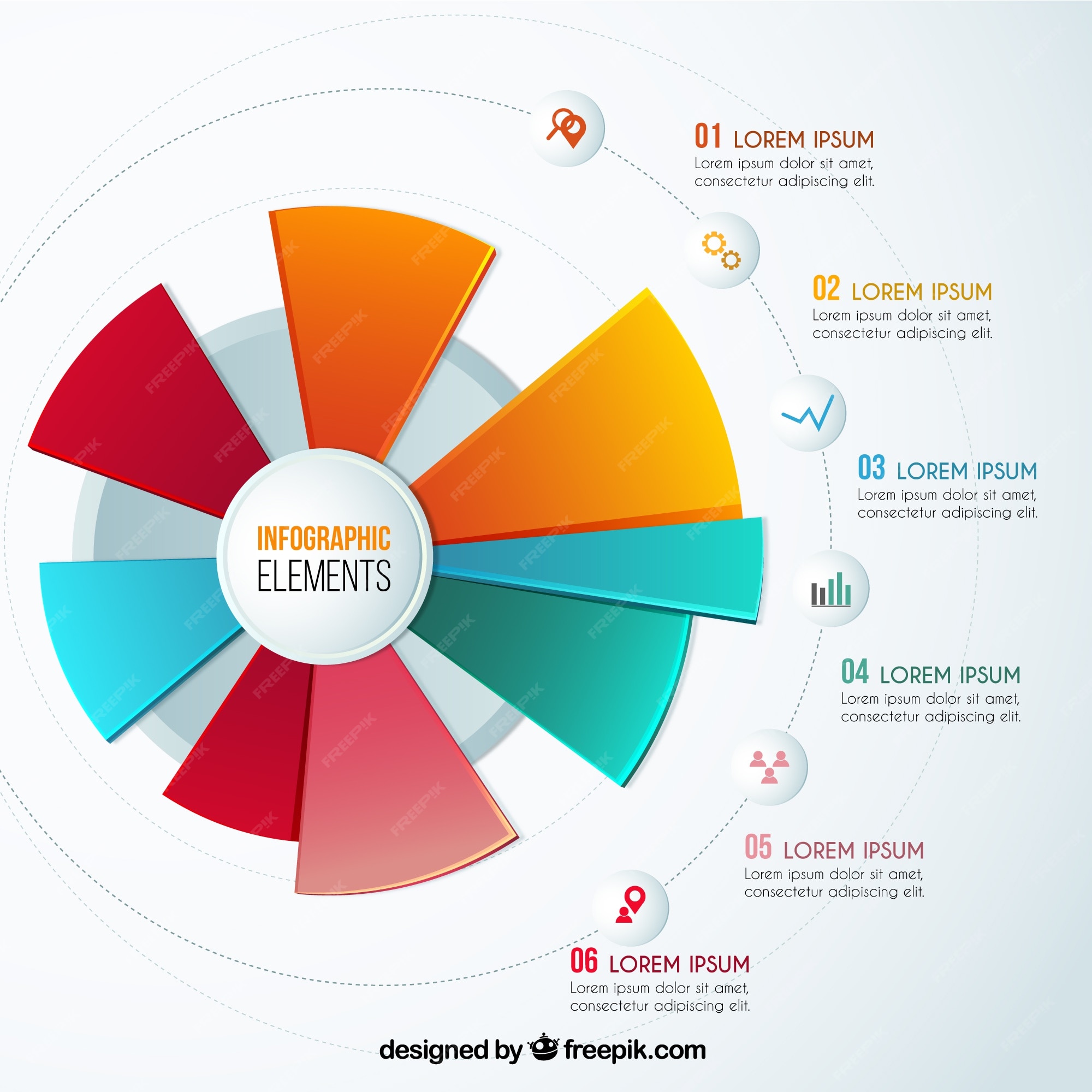 Free Vector | Colorful pie chart infographic