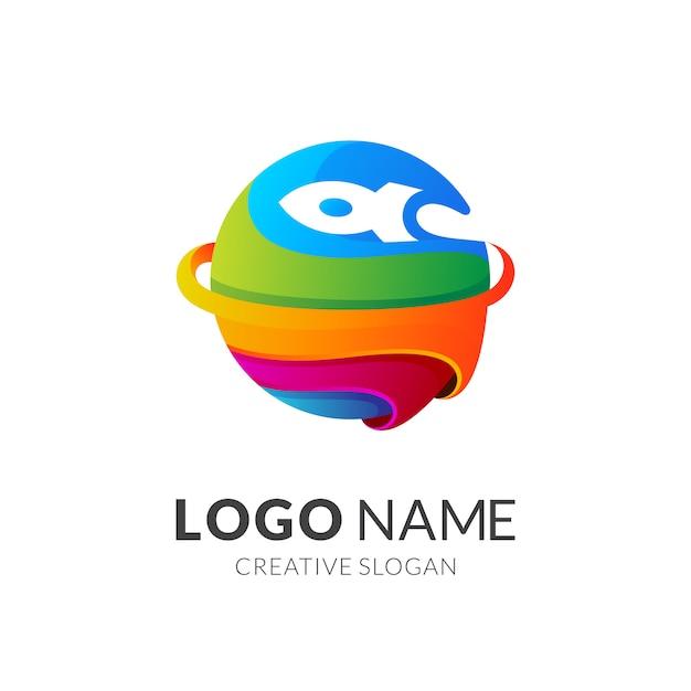 Download Free Colorful Planet And Rocket Logo Premium Vector Use our free logo maker to create a logo and build your brand. Put your logo on business cards, promotional products, or your website for brand visibility.