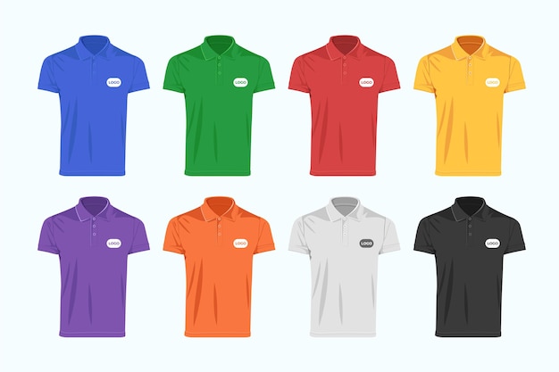 Colorful polo shirt collection | Free Vector