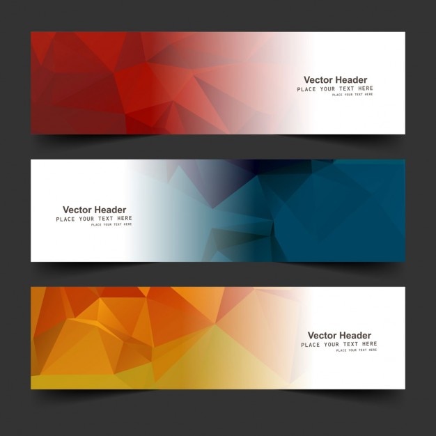 Free Vector | Colorful polygonal banners