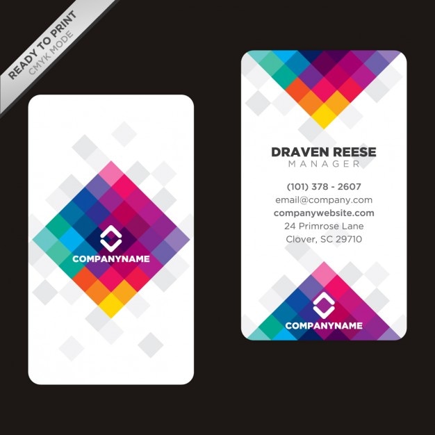 Free Vector | Colorful polygonal business card