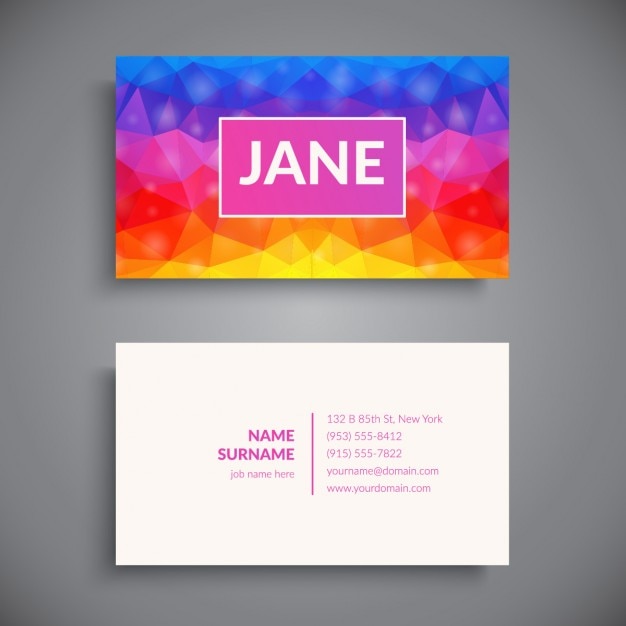 Colorful polygonal business card