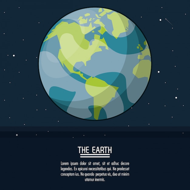 Premium Vector | Colorful poster with planet earth