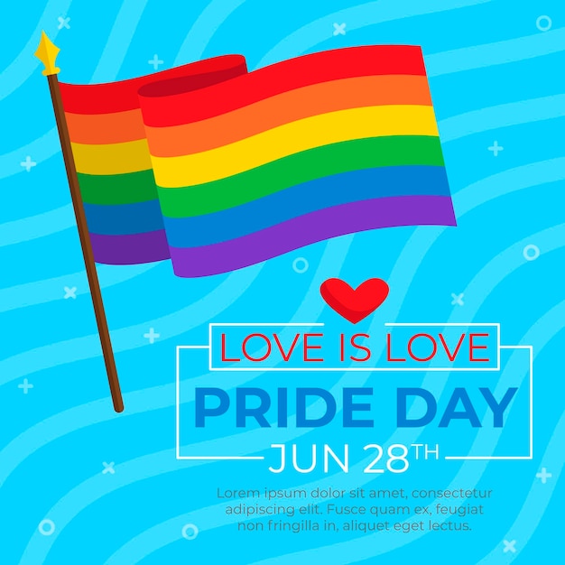 Free Vector | Colorful pride day flag concept