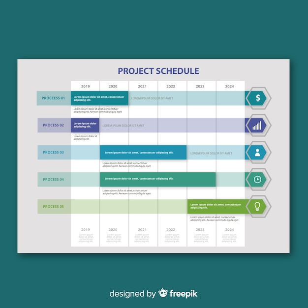 layout online gratis Colorful project schedule template with flat design  Free  