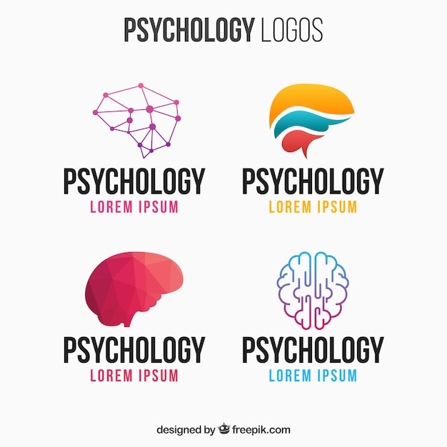 Colorful psychology logo pack | Free Vector